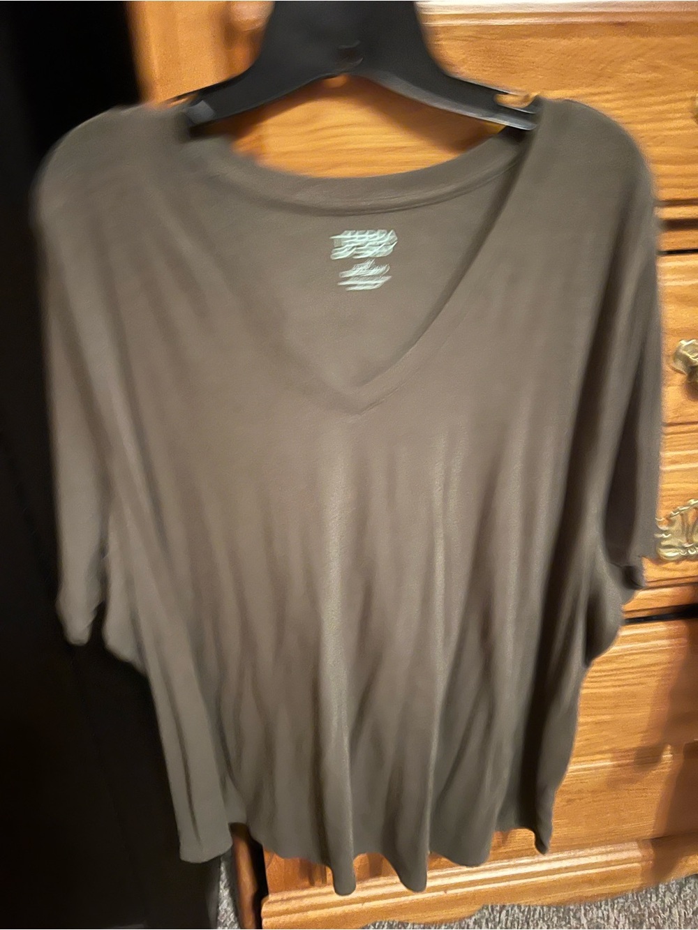 Terra & Sky Olive V-Neck Short Sleeve Tee
